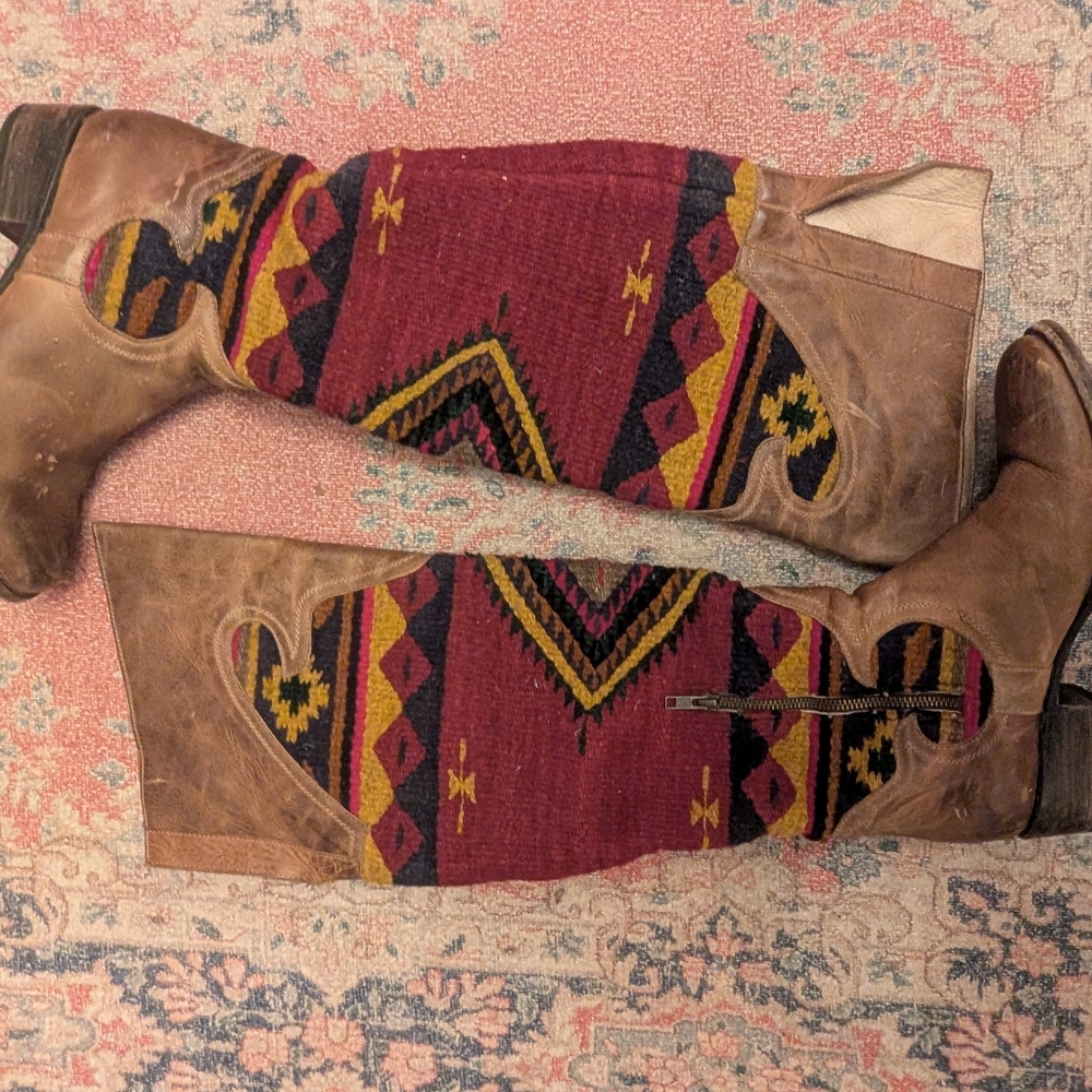 Rare! Freebird by Steven Cabal Over-the-Knee Boots  Size 10 Distressed - Picture 4 of 4